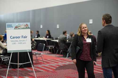 The Career Fair at the 2017 annual meeting attracted more than 100 visitors over three hours. Marc Monaghan
